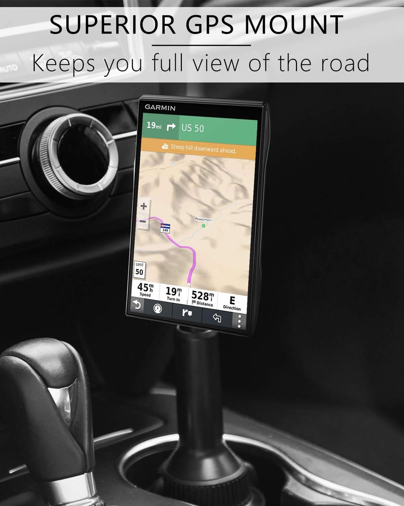 1Zero Solid GPS Cup Holder Mount for Garmin [Adjustable Arm], Replacement Car Truck Cupholder Ball Mount Compatible with Garmin Nuvi Drivesmart RV Dezl Drive Zumo Driveassist DriveLuxe Navigator - Image 2